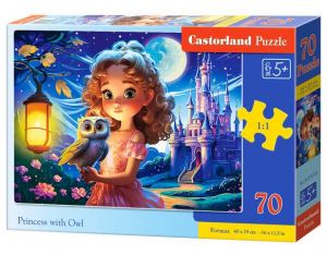 Puzzle Castorland 70 dílků premium - Princezna a sova 