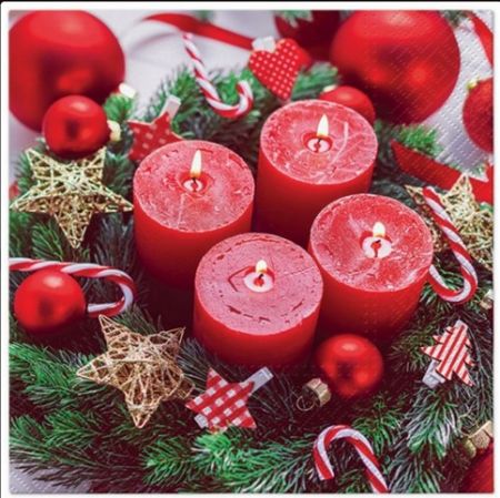 Ubrousky TETE vánoční Burning Red candle