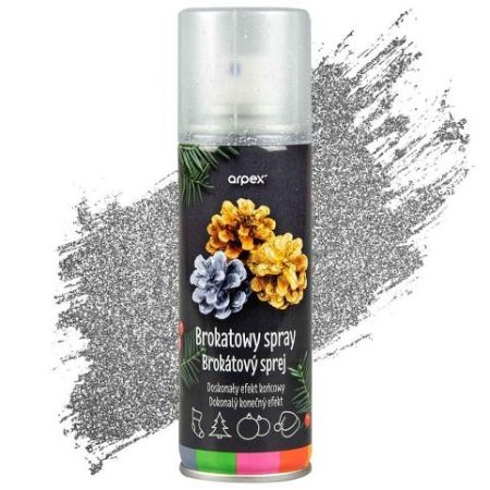 Párty spray 100 ml stříbrný brokát