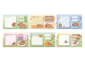 Bloček samolepicí capybara set 70x70mm+2ksx55x18mm+50x50mm,20l