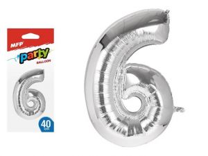 Balónek č. 6 nafukovací fóliový 40 cm