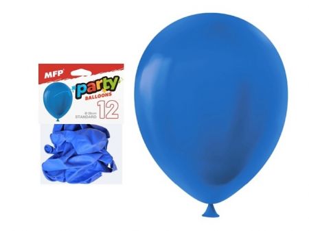 Balónek nafukovací 12ks sáček standard 26cm modrý