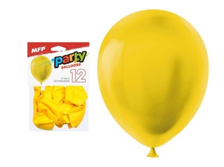 Balónek nafukovací 12ks sáček standard 26cm žlutý