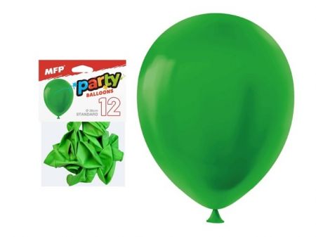 Balónek nafukovací 12ks sáček standard 26cm zelený