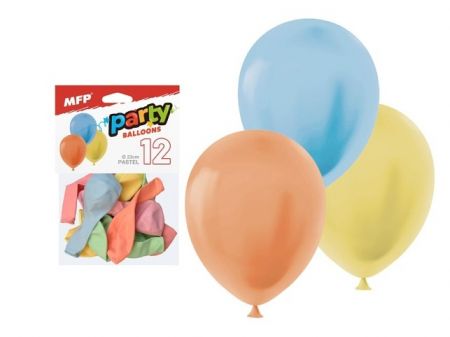 Balónek nafukovací 12ks sáček pastel 23cm mix