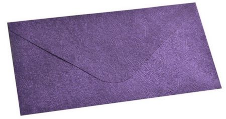 Obálka DL 11,2x21,9 cm metalická s ražbou, fialová