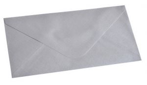 Obálka DL 11,2x21,9 cm metaická s ražbou stříbrná