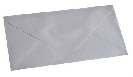 Obálka DL 11,2x21,9 cm metaická s ražbou stříbrná