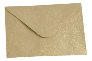 Obálka C6 11,2x15,8 cm metalická s ražbou, zlatá 10 kusů