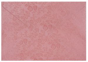 Obálka DL 11,2x21,9 cm metalická s ražbou světle růžová