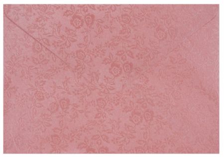 Obálka DL 11,2x21,9 cm metalická s ražbou světle růžová