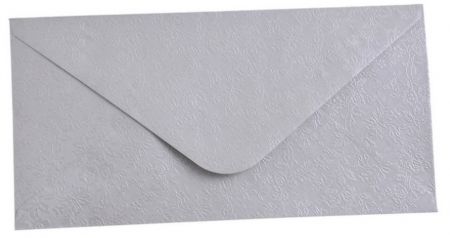 Obálka DL 11,2x21,9 cm metalická s ražbou světle stříbrná