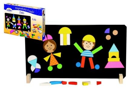 Puzzle magnetické Děti s dřevěnou tabulkou Detoa