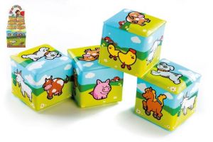 Kostka měkká 7x7cm se zvířátky 0m+