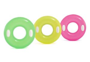 Nafukovací kruh neonový s madly 76cm INTEX 59258