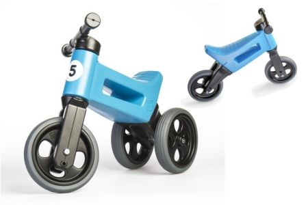 Odrážedlo FUNNY WHEELS New Sport 2v1 modré výška sedadla nastavitelná 18m+
