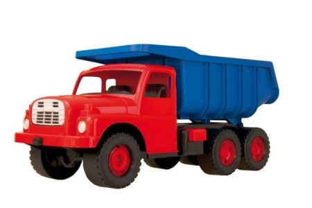 Auto Tatra 148 plast 73cm v krabici červená kabina modrá korba (T148)
