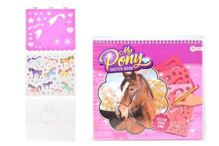 Kreativní blok s doplňky a šablonami "My Pony" 26cm Sketch Book