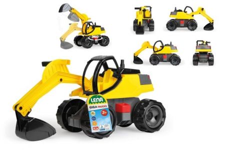 Bagr žlutočerný Giga Trucks plast 62cm v krabici 