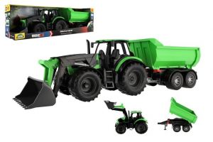 Auto Traktor Deutz-Fahr s přívěsem Worxx plast 75cm 1:15 v krabici 76x22x19cm