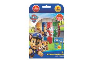 Fixy foukací 6ks se šablonami pro kluky Tlapková patrola/Paw patrol v krabičce 12x19cm
