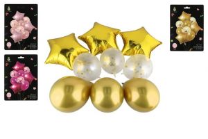 Sada balonek/balonky nafukovací párty 9ks 3 barvy v sáčku 13x18cm