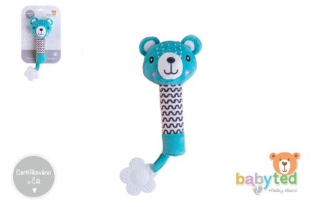 Medvídek babyted pískátko/kousátko medvěd plyš 25cm na kartě v sáčku 0m+