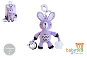 Zajíček/Zajíc babyted chrastítko plyš 30cm závěs na postýlku/kočárek na kartě v sáčku 0m+