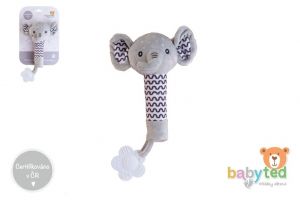 Slon babyted pískátko/kousátko plyš 25cm na kartě v sáčku 0m+