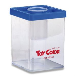 Stojánek na vodu a štětce PASUTO Toy Color transparentní s víčkem 4 barvy