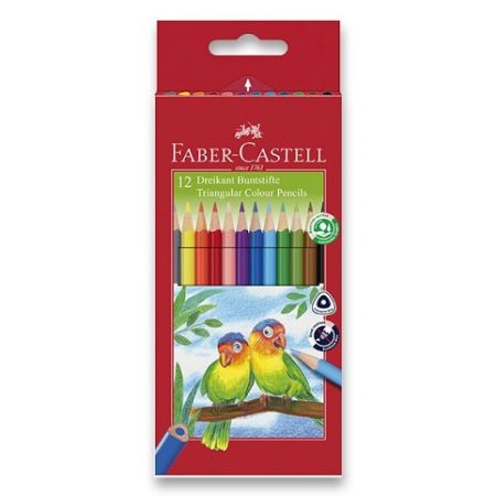 FABER Trojhranné Ecopastelky 12ks + ořezávátko