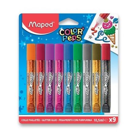 Dekor.lepidlo MAPED Glitter Glue 10,5ml 9 barev
