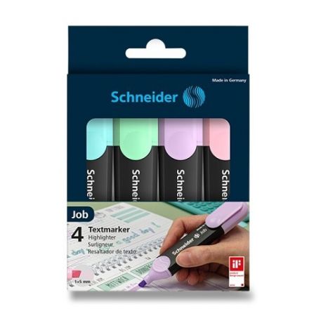 Zvýrazňovač SCHNEIDER JOB Pastel sada 4ks