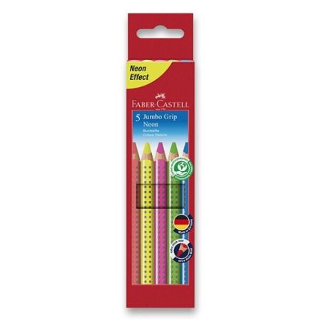Pastelky Faber-Castell Jumbo Grip Neon 5 barev