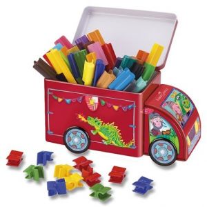 Dětské fixy Faber-Castell Connector plechové autíčko, 33 barev