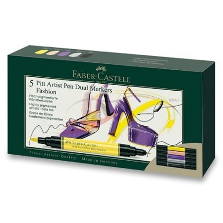 Popisovač Faber-Castell Pitt Artist Pen Dual Marker Fashion sada 5 ks