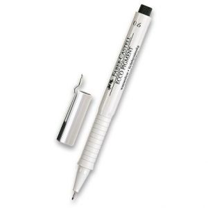 Popisovač Faber-Castell Ecco Pigment - černý 0,6 mm, černý