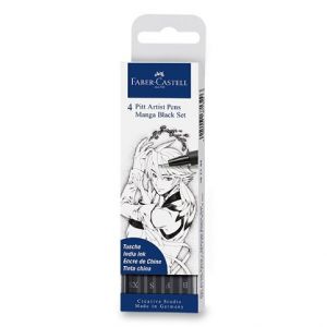 Popisovač Faber-Castell Pitt Artist Pen Manga 4 kusy, černé