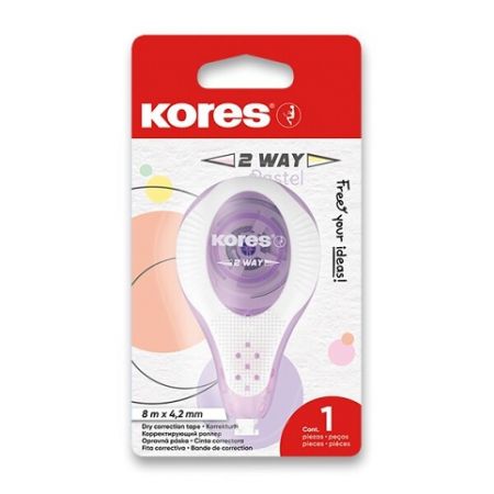 Korekční strojek Kores 2 Way Pastel 4,2 mm x 8 m, mix barev