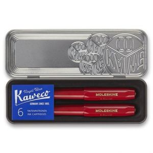 Sada kuličkové pero a plnicí pero Moleskine Kaweco červená