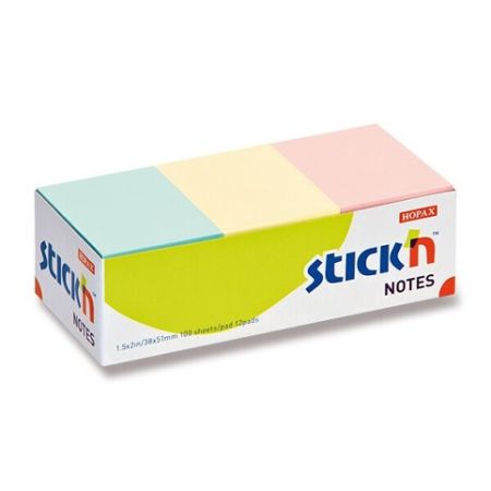 Samolepicí bločky Hopax Stick’n Notes - 38 x 51 mm, pastelové