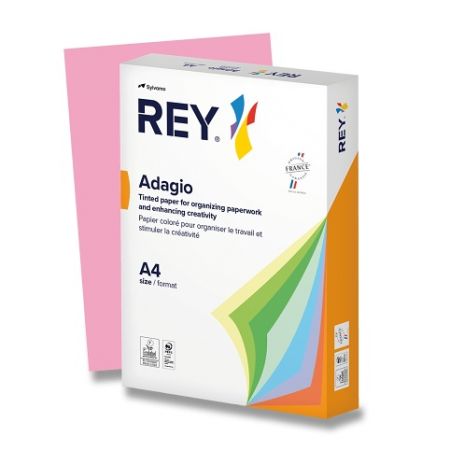 Barevný papír Rey Adagio, intenzivní sytost, 500 listů - tm. růžová