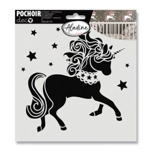 Plastová šablona Aladine - Jednorožec - 20 x 20 cm