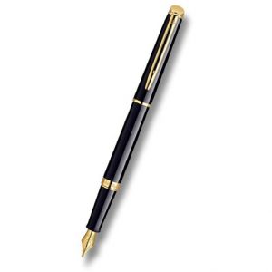 Plnicí pero Waterman Hémisphere Black Lacquer GT - hrot F