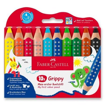 Pastelka Faber-Castell Grippy - 10 barev