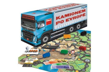 Kamionem po Evropě společenská hra v krabici 36x16x10cm
