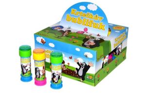 Bublifuk 50ml s hrkavkou Krtek 11cm 2 barvy