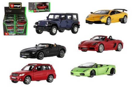 Auto Bburago Street Fire kov/plast 1:32 mix druhů v krabici 17x7,5x8cm