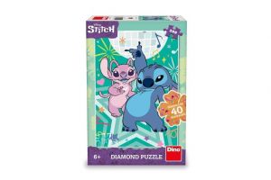 Puzzle Stitch Diamond 33x47cm + lepidlo + kamínky 200 dílků v krabici 20x30x6cm