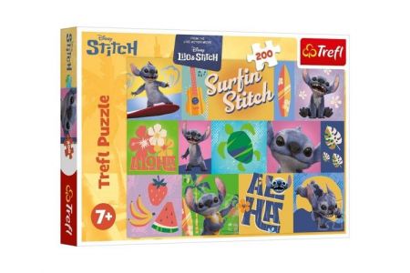 Puzzle Lilo&amp;Stitch - Havajská dobrodružství 200 dílků 48x34cm v krabici 33x23x4cm